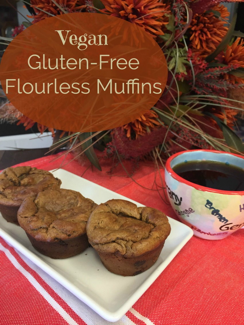 These vegan gluten free flourless muffins are a rich and flavorful treat. Great paired with a cup of tea or coffee and also make a nice snack for kids.