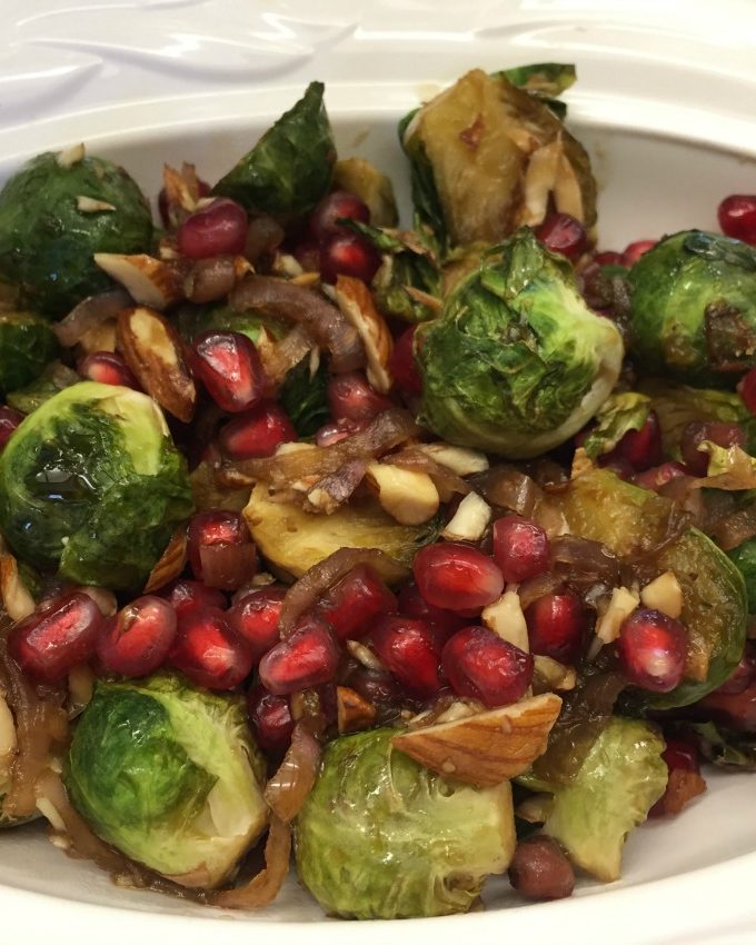 Oil-Free Roasted Brussel Sprouts with Pomegranate
