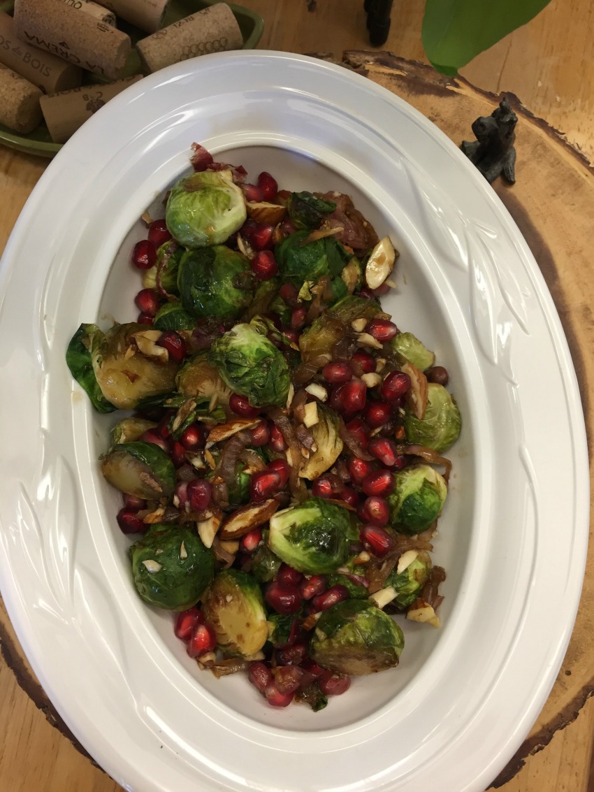 Oil-Free Roasted Brussel Sprouts with Pomegranate
