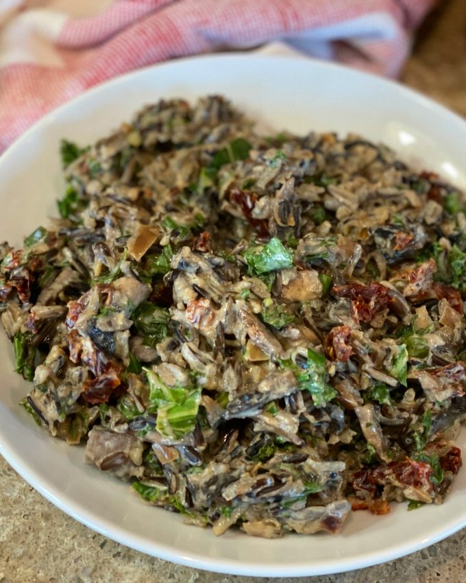 Creamy Vegan Wild Rice with Mushrooms