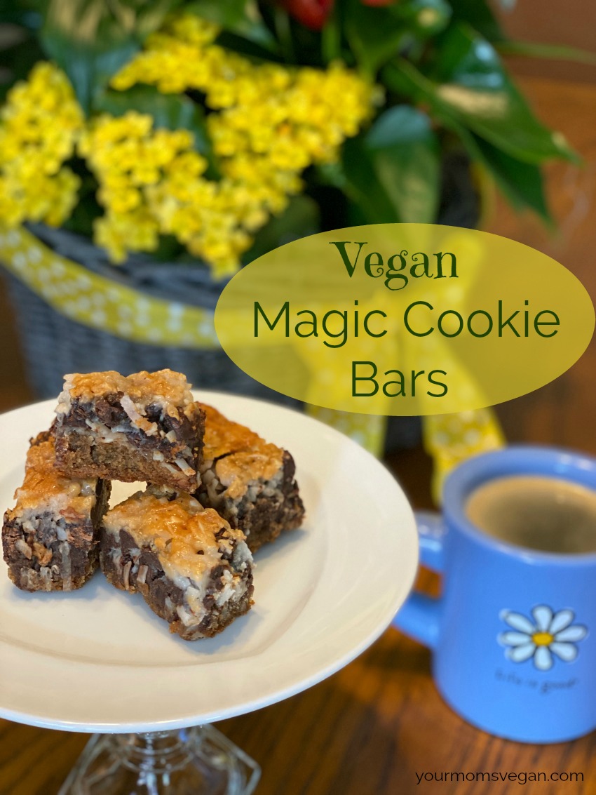 With a peanut butter cookie dough base instead of graham crackers, these Vegan Magic Cookie Bars are wicked-good and have the bonus of being gluten-free. 