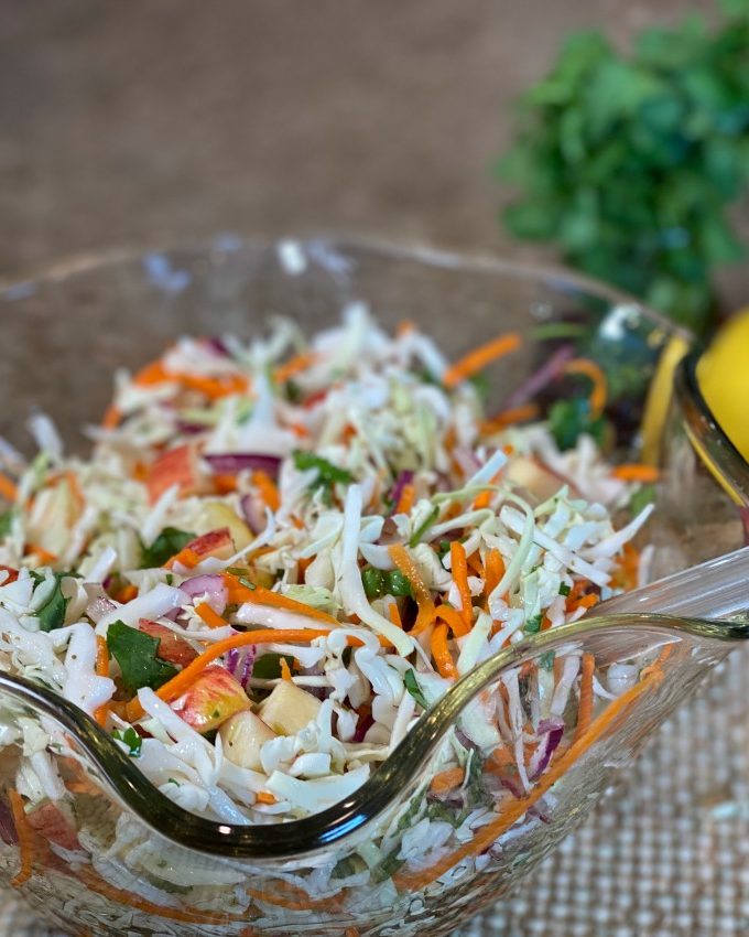 Oil-Free Cabbage and Apple Slaw